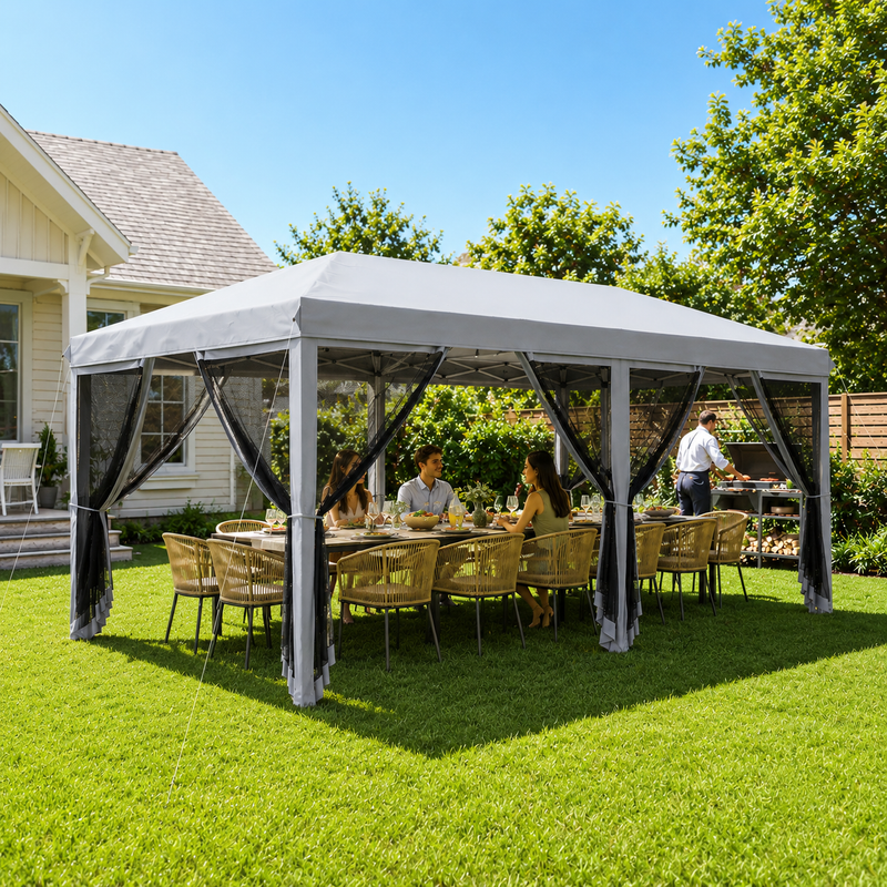 Barnum de Jardin 3x6m - Moustiquaire & Anti-UV (18m²)