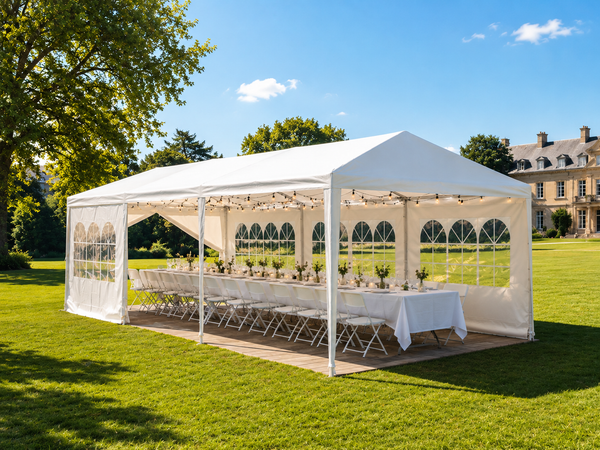 Tente de Réception 3x9m - Blanc - 27m²