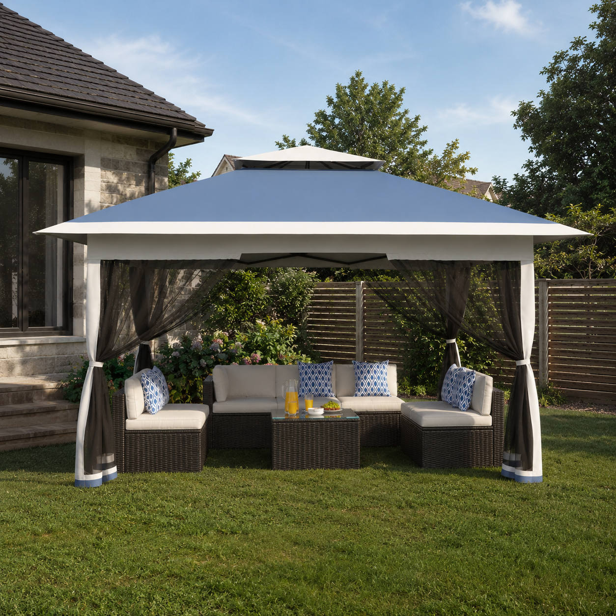 Barnum de Jardin 3x3m - Double Toit & Moustiquaire