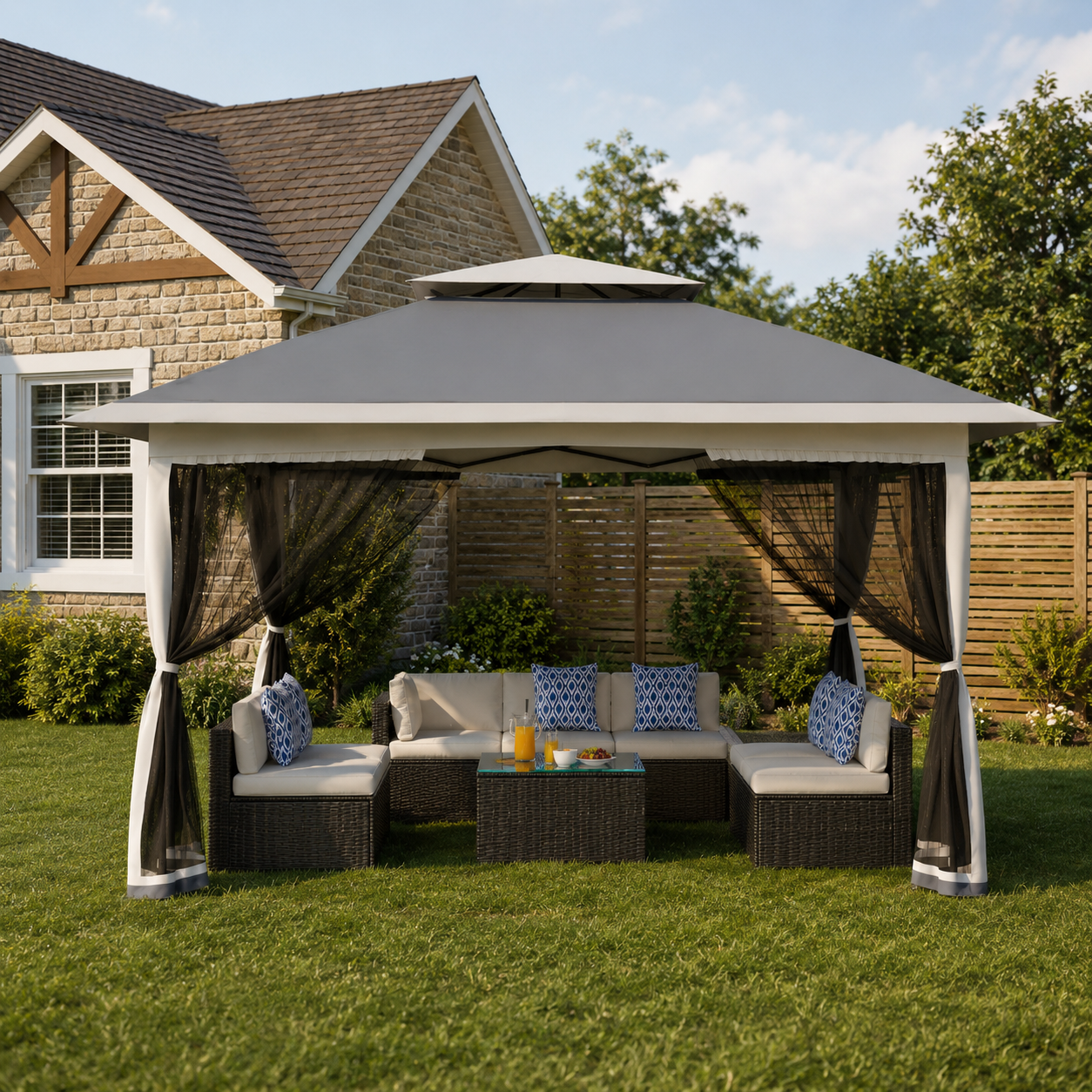 Barnum de Jardin 3x3m - Double Toit & Moustiquaire