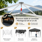 Pavillon de Jardin 3x3m - UPF 50+ & Anti-Insectes