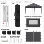 Pavillon de Jardin 3x3m - UPF 50+ & Anti-Insectes