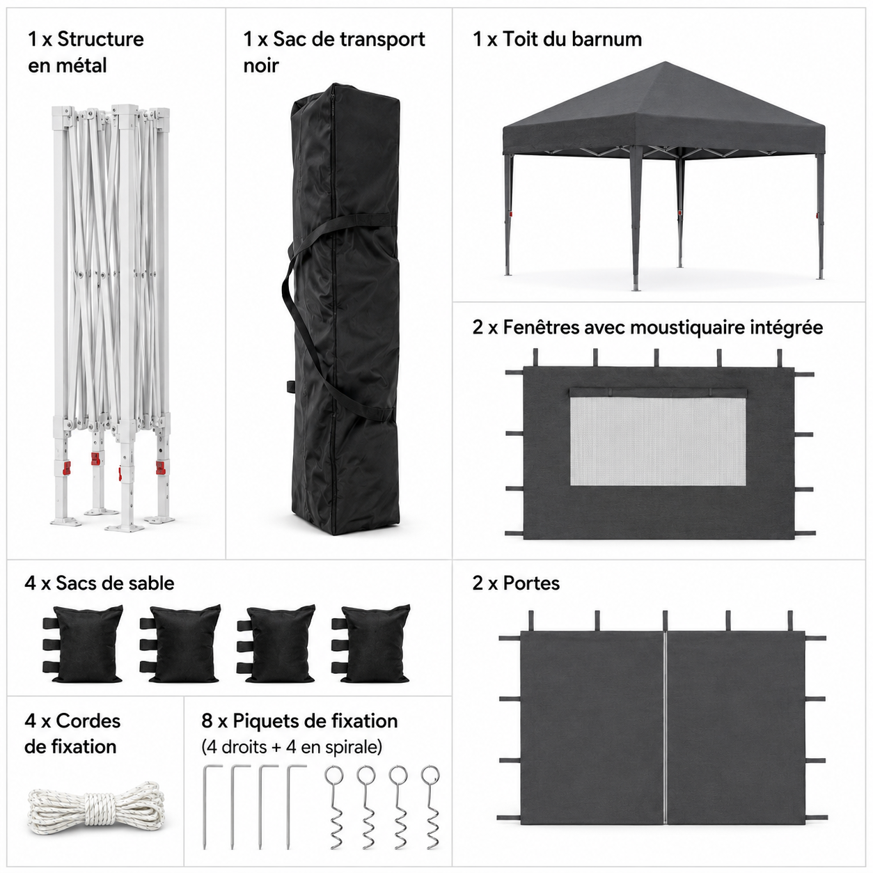 Pavillon de Jardin 3x3m - UPF 50+ & Anti-Insectes