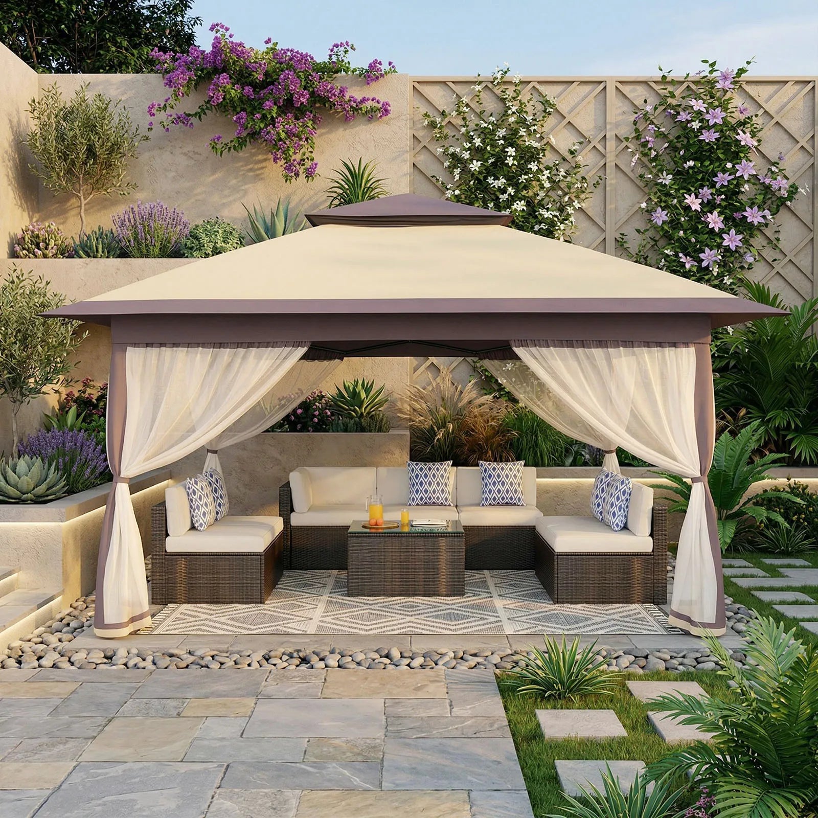 Barnum de Jardin 3x3m - Double Toit & Moustiquaire
