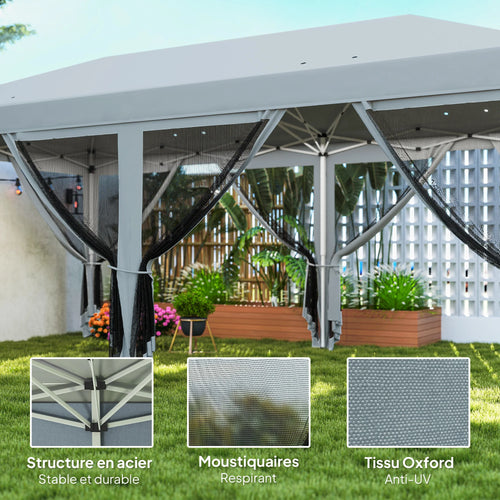 Barnum de Jardin 3x6m - Moustiquaire & Anti-UV (18m²)