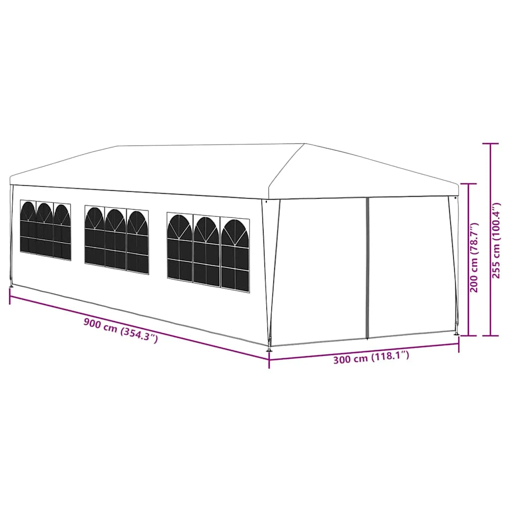 Tente de Réception 3x9m - Anthracite - 27m²